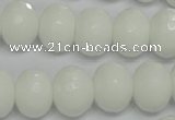 CPB62 15.5 inches 12*16mm faceted rondelle white porcelain beads