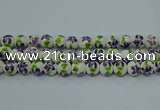 CPB621 15.5 inches 6mm round Painted porcelain beads