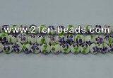 CPB622 15.5 inches 8mm round Painted porcelain beads