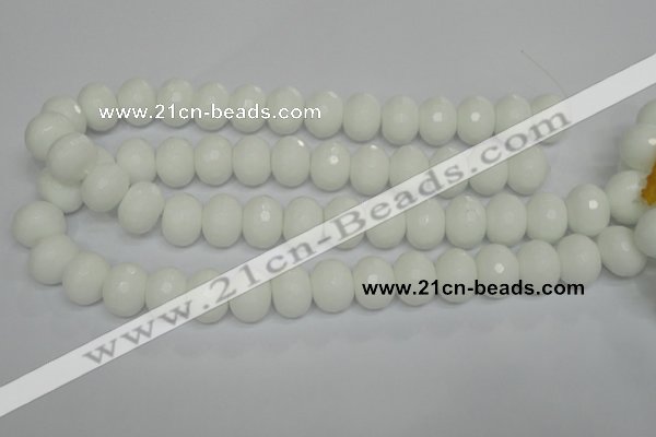 CPB63 15.5 inches 13*18mm faceted rondelle white porcelain beads