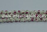 CPB631 15.5 inches 6mm round Painted porcelain beads