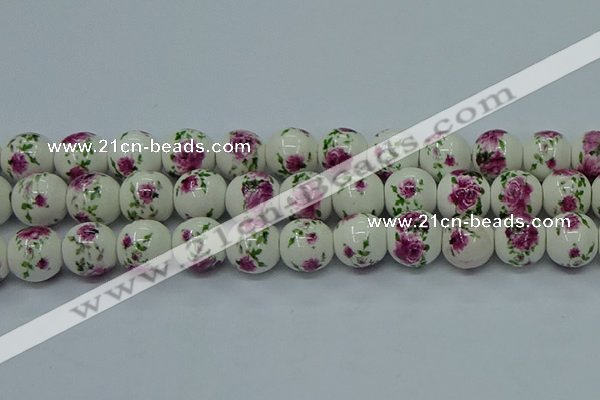 CPB631 15.5 inches 6mm round Painted porcelain beads