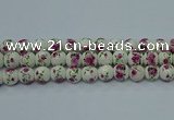 CPB632 15.5 inches 8mm round Painted porcelain beads