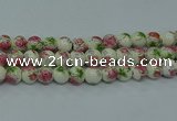 CPB651 15.5 inches 6mm round Painted porcelain beads