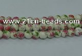 CPB652 15.5 inches 8mm round Painted porcelain beads