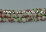 CPB655 15.5 inches 14mm round Painted porcelain beads