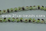 CPB661 15.5 inches 6mm round Painted porcelain beads