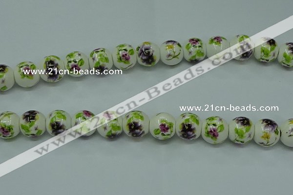 CPB662 15.5 inches 8mm round Painted porcelain beads