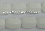 CPB67 15.5 inches 13*18mm drum white porcelain beads wholesale