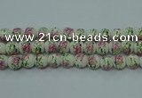 CPB681 15.5 inches 6mm round Painted porcelain beads