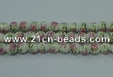 CPB682 15.5 inches 8mm round Painted porcelain beads