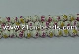 CPB694 15.5 inches 12mm round Painted porcelain beads