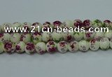 CPB701 15.5 inches 6mm round Painted porcelain beads