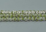 CPB722 15.5 inches 8mm round Painted porcelain beads