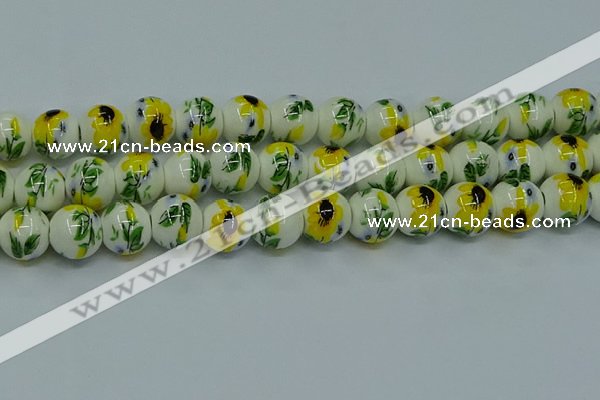 CPB731 15.5 inches 6mm round Painted porcelain beads