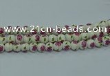 CPB741 15.5 inches 6mm round Painted porcelain beads