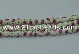 CPB742 15.5 inches 8mm round Painted porcelain beads