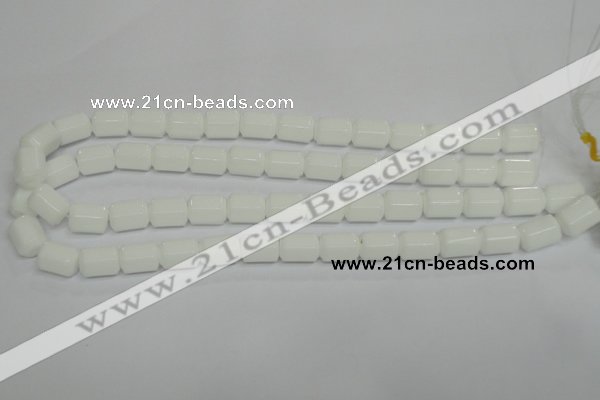 CPB75 15.5 inches 10*14mm column white porcelain beads wholesale