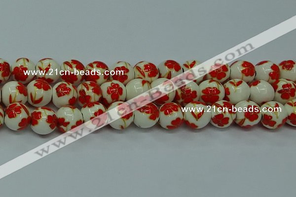 CPB761 15.5 inches 6mm round Painted porcelain beads