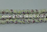 CPB772 15.5 inches 8mm round Painted porcelain beads