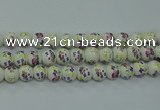 CPB773 15.5 inches 10mm round Painted porcelain beads