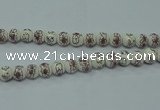 CPB792 15.5 inches 8mm round Painted porcelain beads