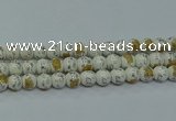 CPB801 15.5 inches 6mm round Painted porcelain beads