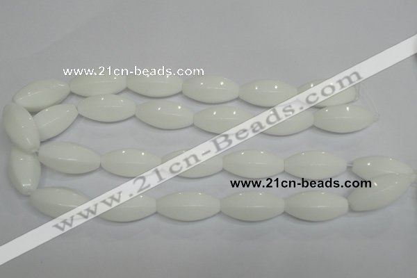 CPB81 15.5 inches 15*30mm rice white porcelain beads wholesale