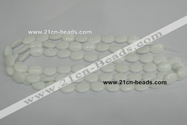 CPB85 15.5 inches 10*14mm oval white porcelain beads wholesale