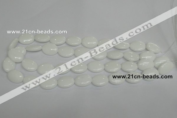 CPB87 15.5 inches 13*18mm oval white porcelain beads wholesale