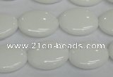 CPB88 15.5 inches 15*20mm oval white porcelain beads wholesale