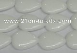 CPB91 15.5 inches 15*20mm flat teardrop white porcelain beads wholesale