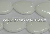 CPB92 15.5 inches 18*25mm flat teardrop white porcelain beads wholesale