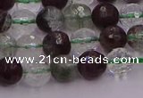 CPC10 15.5 inches 6mm faceted round green phantom quartz beads