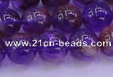 CPC603 15.5 inches 10mm round purple phantom quartz beads