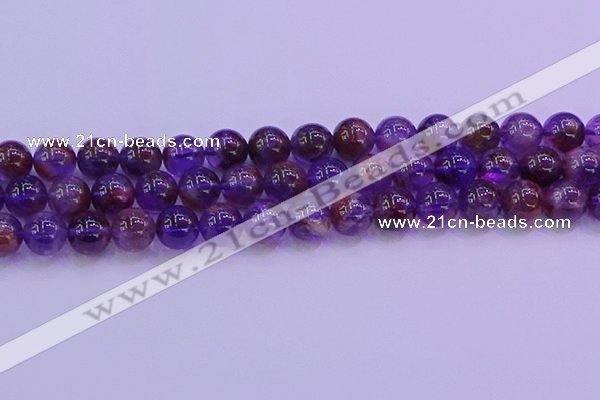 CPC603 15.5 inches 10mm round purple phantom quartz beads