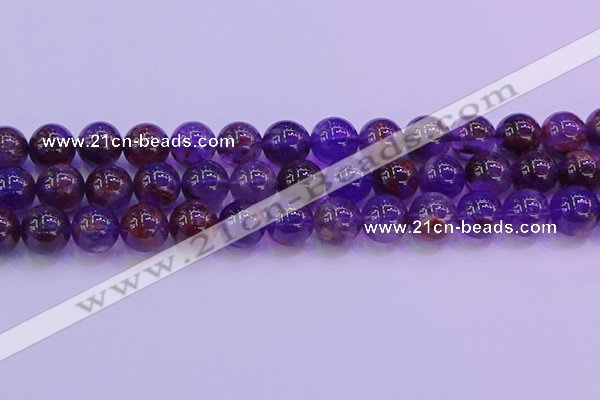 CPC604 15.5 inches 12mm round purple phantom quartz beads