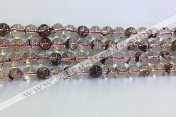 CPC651 15.5 inches 6mm round yellow phantom quartz beads