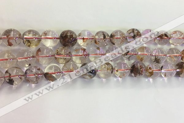 CPC653 15.5 inches 10mm round yellow phantom quartz beads