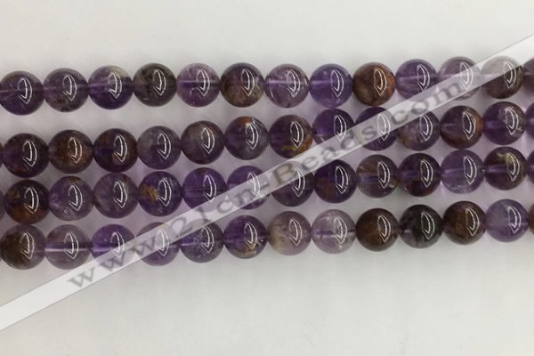 CPC661 15.5 inches 8mm round purple phantom quartz beads