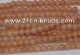 CPE01 15.5 inches 4mm round peach stone beads wholesale