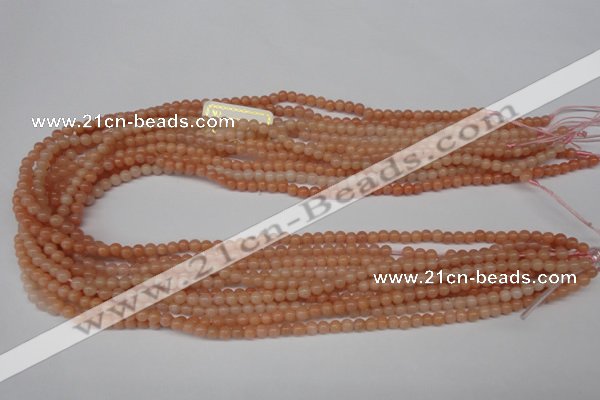 CPE01 15.5 inches 4mm round peach stone beads wholesale