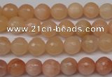 CPE12 15.5 inches 8mm faceted round peach stone beads wholesale