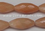 CPE20 15.5 inches 13*30mm faceted rice peach stone beads wholesale