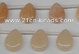 CPE22 Top-drilled 12*16mm flat teardrop peach stone beads wholesale