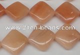 CPE24 15.5 inches 14*14mm diamond peach stone beads wholesale