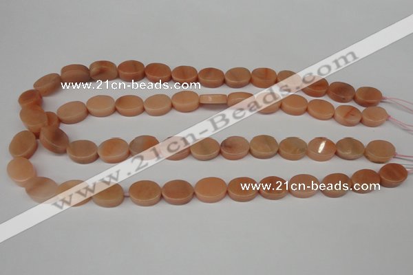 CPE26 15.5 inches 10*14mm oval peach stone beads wholesale