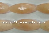 CPI100 15.5 inches 13*30mm faceted rice pink aventurine jade beads