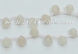 CPI11 15.5 inches 6*8mm top-drilled teardrop pink aventurine jade beads