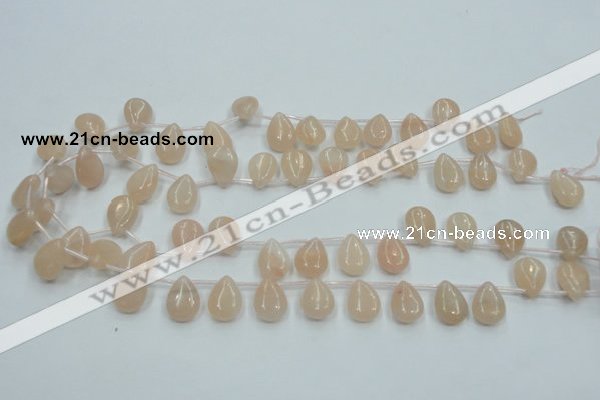 CPI14 15.5 inches 10*14mm top-drilled teardrop pink aventurine jade beads